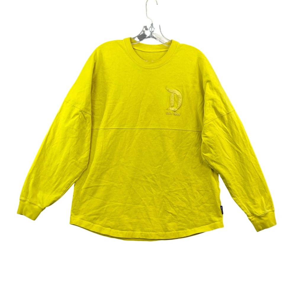Disney Parks Spirit Jersey Women's Medium Yellow Disneyland Resort Glitter Puff
